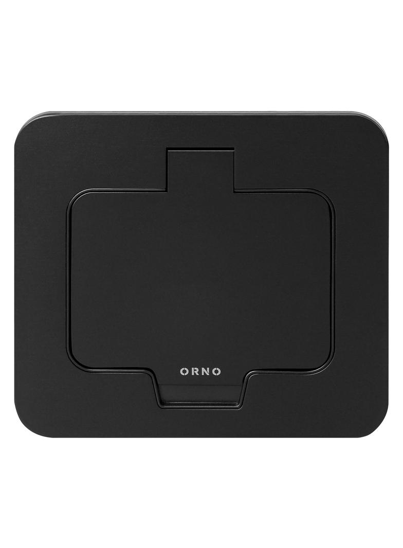 Hermetyczne gniazdo elektryczne prostokątne IP55 kąt otwarcia 110st. czarne OR-GM-9031/B ORNO