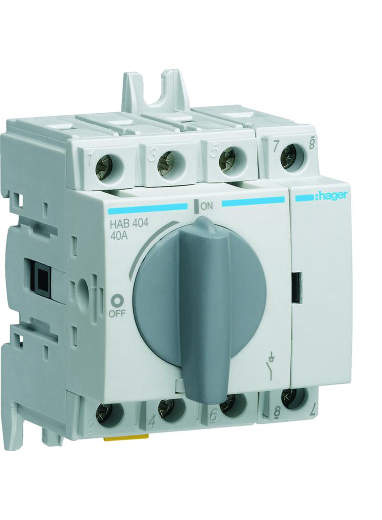 Modułowy rozłącznik izolacyjny obrotowy 4P 40A rozmiar 1 HAB404 HAGER