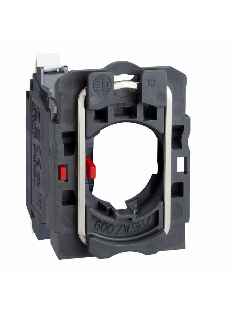 Harmony XB5 Korpus mocujący ze stykiem, Plastikowy, 1 NC, Zaciski sprężynowe