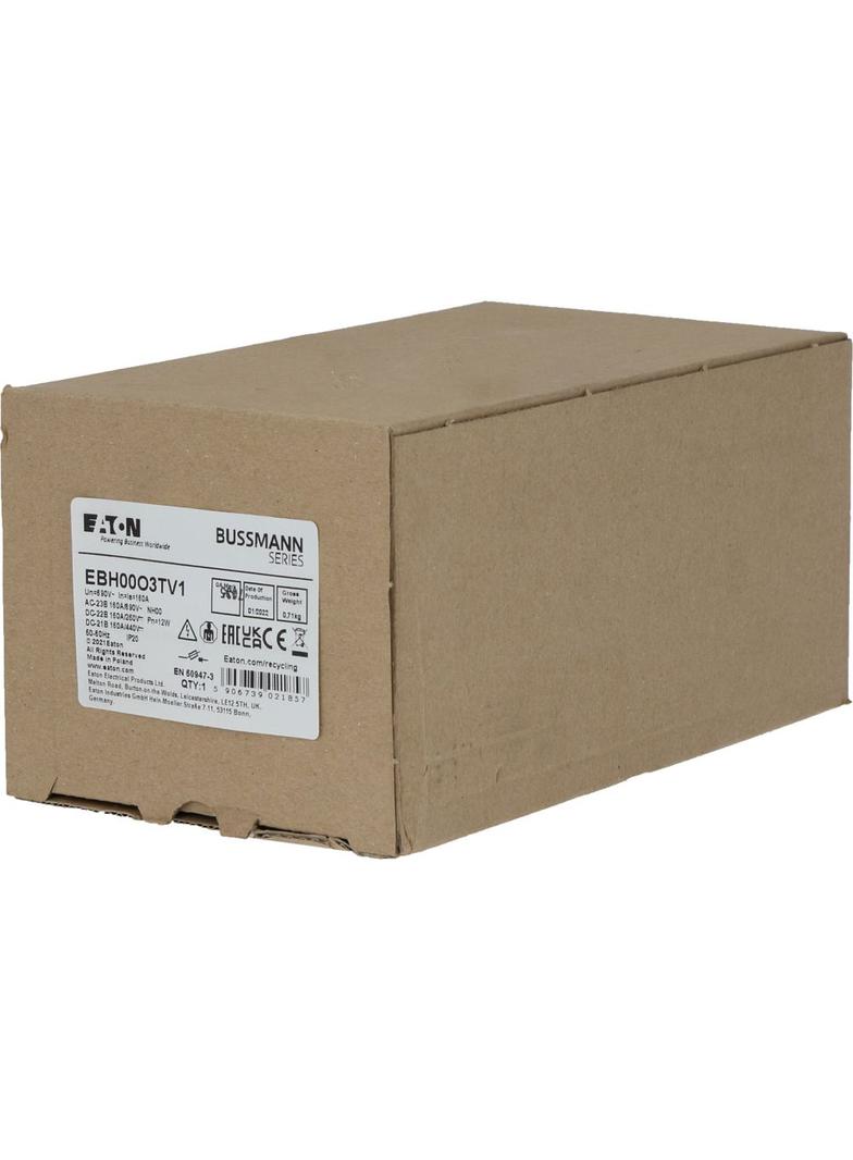 EBH00O3TV1 Rozłącznik bezpiecznikowy poziomy 160A AC 690V NH00 AC23B 3P IEC zaciski V EBH00O3TV1 EAT