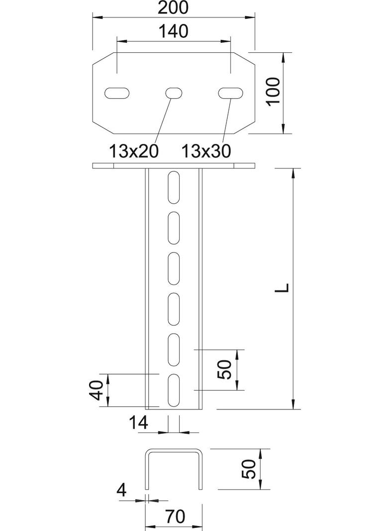 US 7 K/130, WIESZAK U Z GŁOWICĄ 1300MM FT