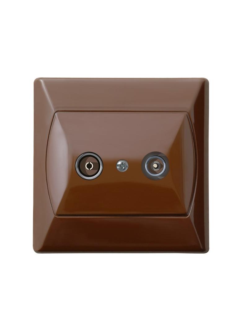 AKCENT Gniazdo RTV zakończeniowe - kolor brązowy