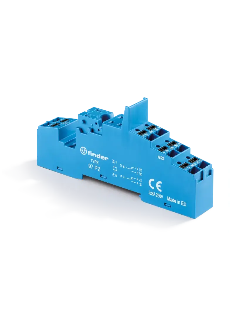 Gniazdo do przekaźników serii 46.52; zaciski push-in wykonanie kolejowe