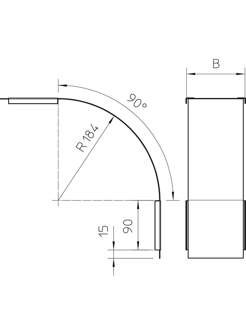 DBV60500F VA4301, Pokrywa łuku pionowego 90°