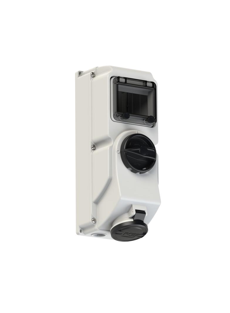 GN.Z WYL.I SZYNA IP44 16A 5P 7H Z BLOK.MECH.I SZYNA DIN 5M