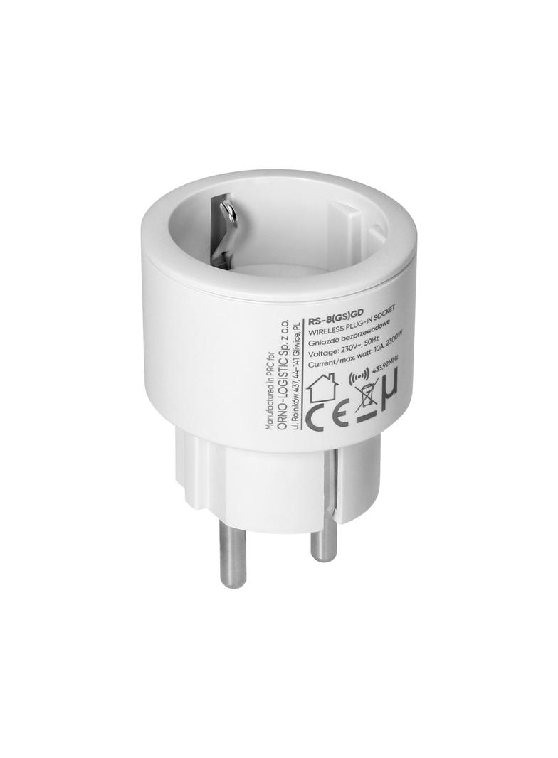 Zestaw bezprzewodowych gniazd MINI Schuko, sterowanych pilotem 1+1, 2300W RS-10(GS) ORNO