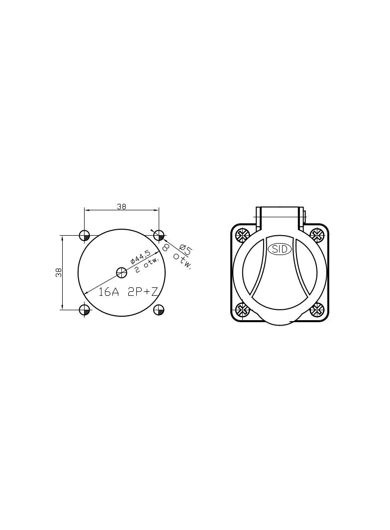 GN-16A Gniazdo 16A/230V 2P+Z, 1- fazowe