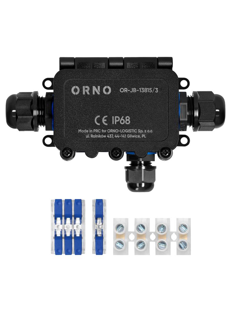 Puszka natynkowy HD IP68, 0,5-6,0mm2 ,2 dławnice M20, 1 dławnica M16 OR-JB-13815/3 ORNO