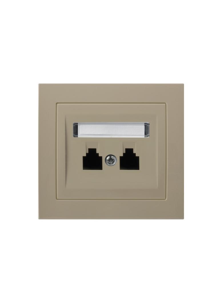 KIER Gniazdo telefoniczne podwójne niezależne - kolor beżowy