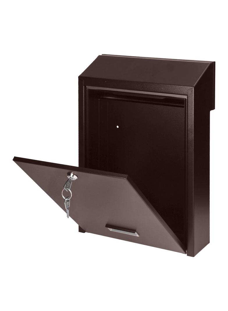 Skrzynka na listy przelotowa FIJI, z zamkiem bębenkowym, kolor brązowy