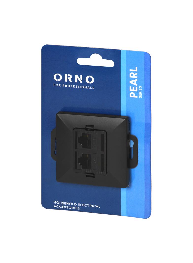 Gniazdo 2xRJ45 Cat5 Pearl, RJ45-5CAT/P2, czarny OR-OE-7715/2/B ORNO
