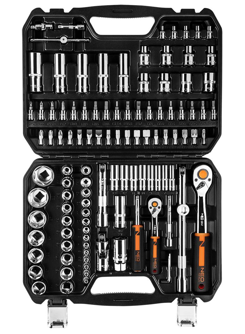 Klucze nasadowe 1/4", 1/2", zestaw 110 szt., CrV