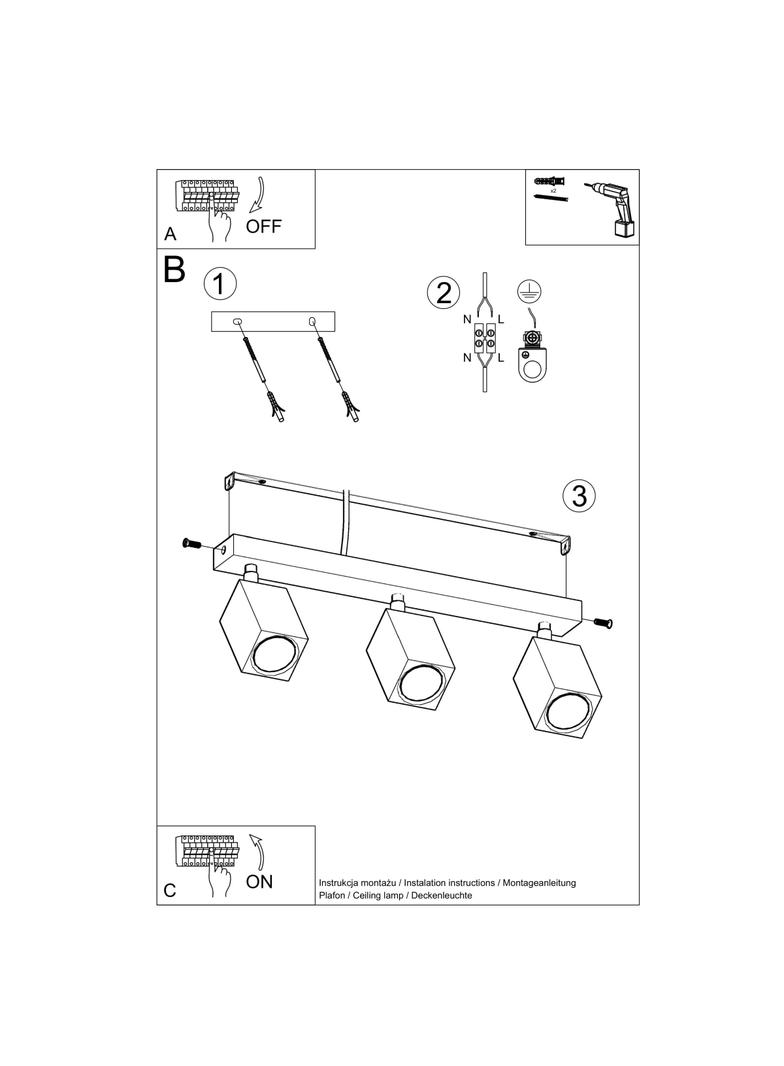 Sollux Plafon KEKE 3 dąb SL.1037