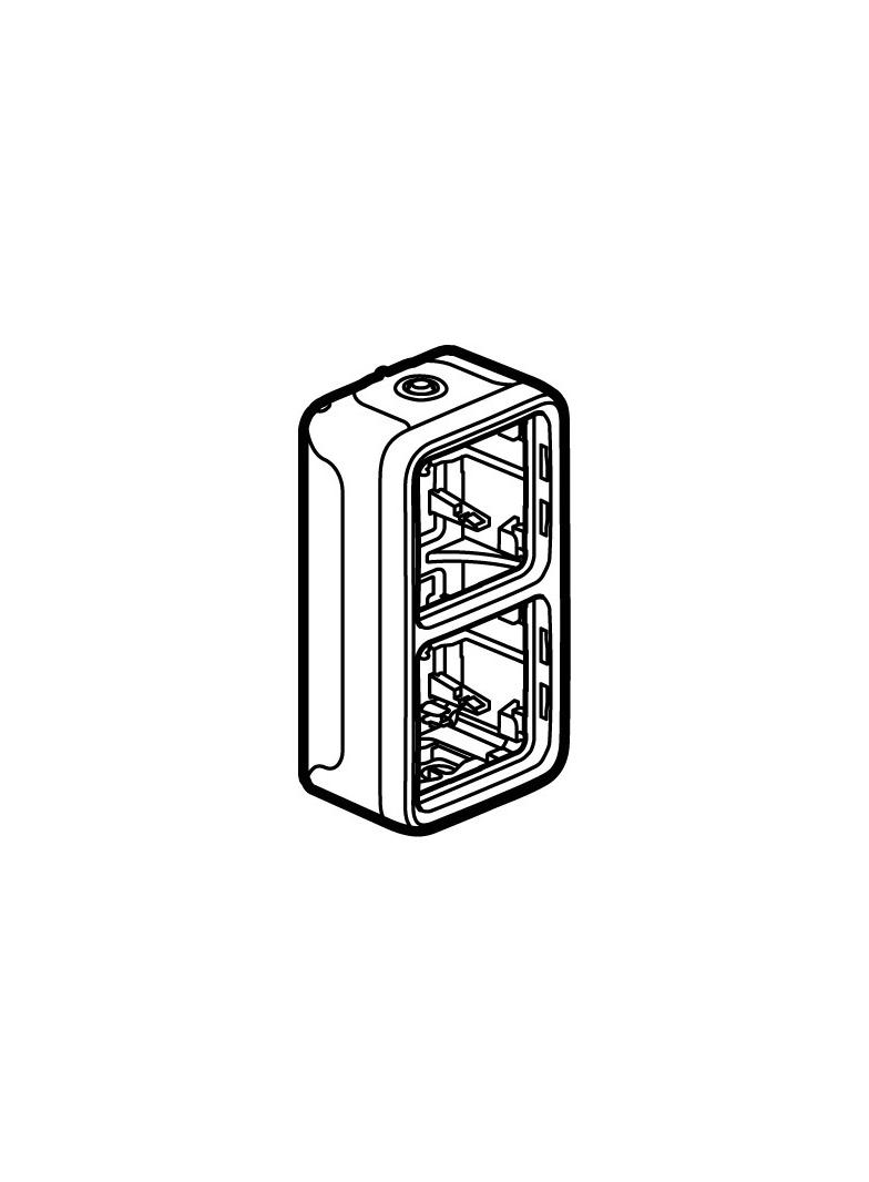 PLEXO55 PUSZKA NATYKOWA PODWÓJNA PIONOWA BIAŁY/ ECRU 1WE/2WY, Legrand