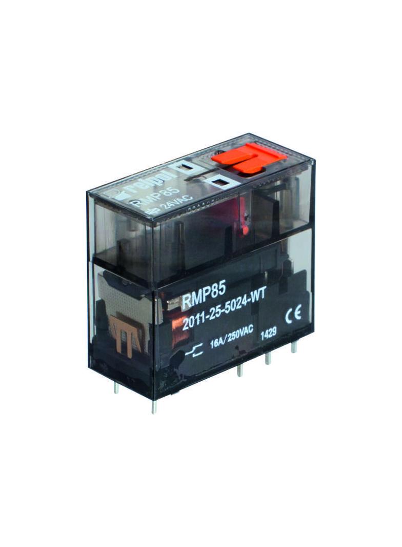 Przekaźnik miniaturowy 1P 16A 115V AC raster 5mm, wys. 25,5mm, do gniazd wtykowych RMP85‑2011‑25‑5115‑WT 2615201 RELPOL