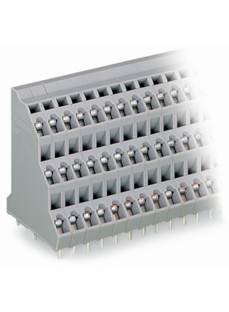 3-piętrowa listwa do pł. drukowanych 2-bieg. szara raster 5 mm