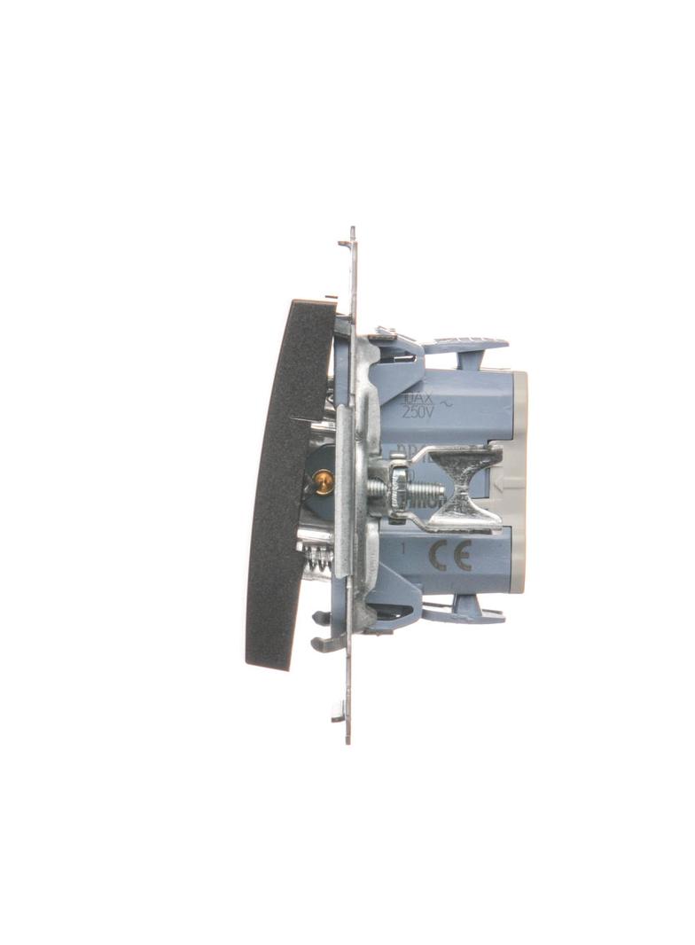 Simon 54 Przycisk pojedynczy zwierny z podświetleniem LED bez piktogramu 10A szybkozłączka antracyt