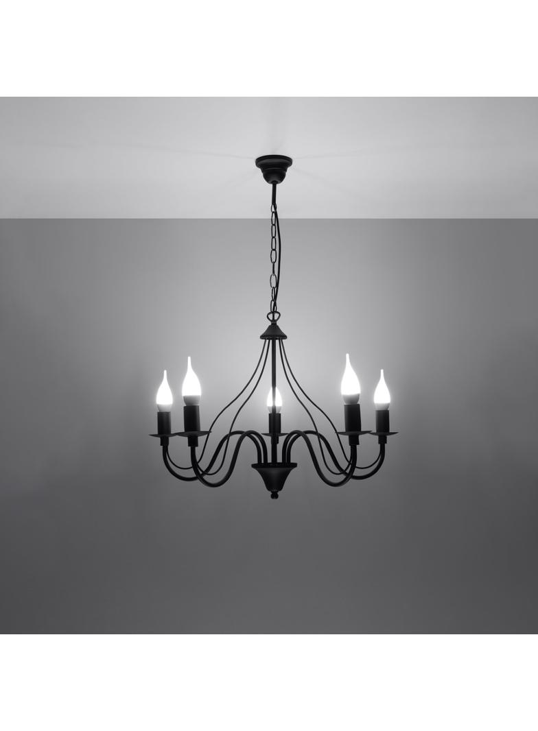 Sollux Żyrandol MINERWA 5 czarny SL.0218