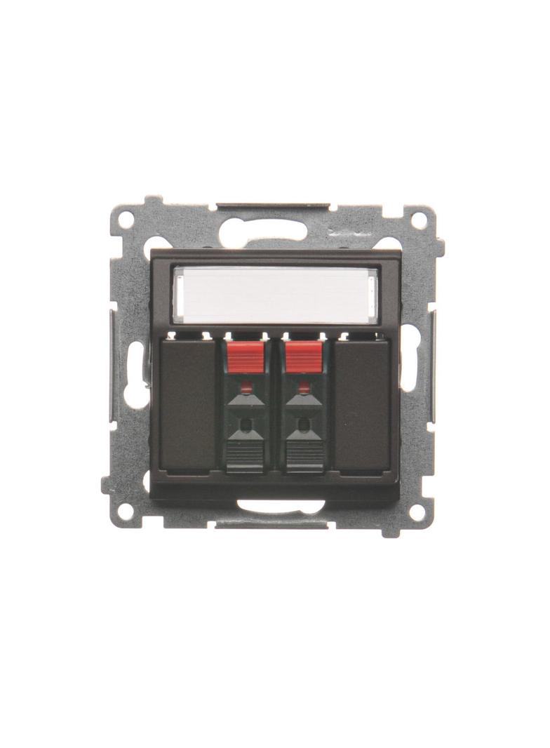 Simon 54 Gniazdo głośnikowe 2-krotne Przekrój przewodów dla wejścia i wyjścia 25 mm2 brąz mat