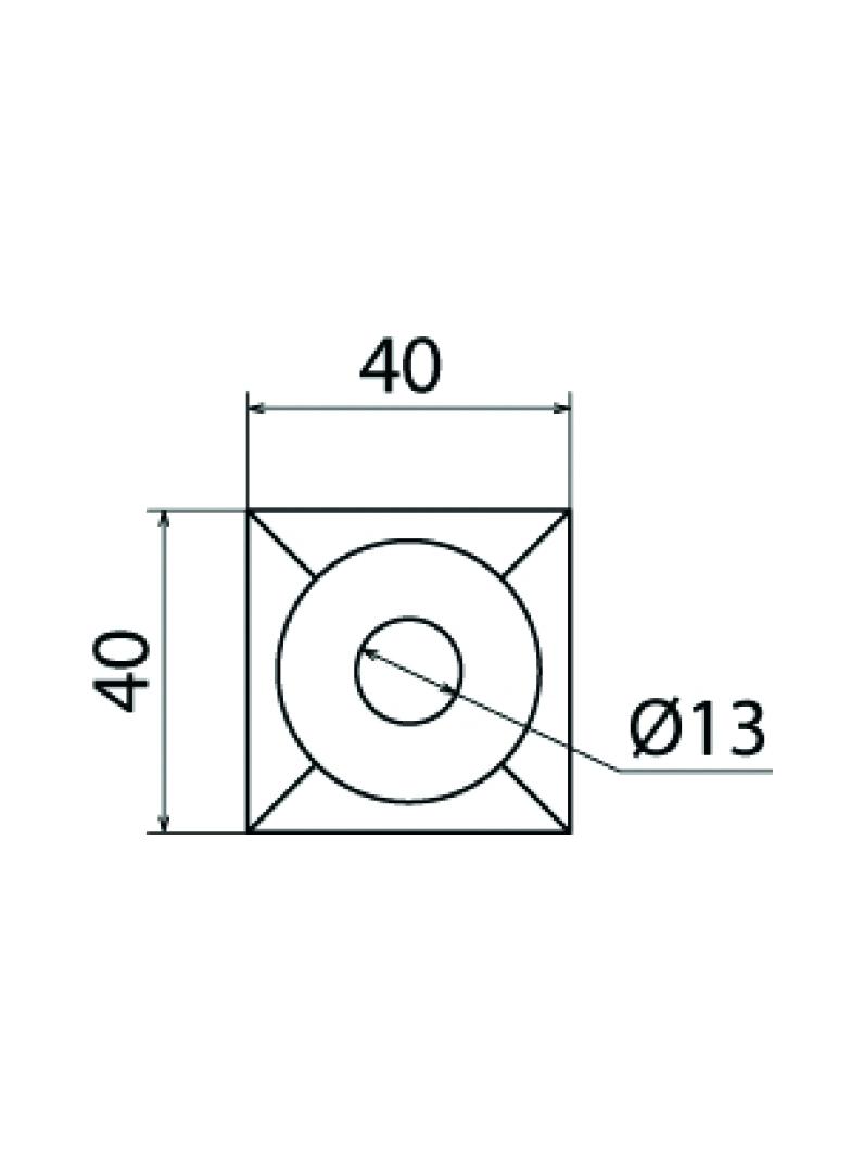 Podkładka kwadratowa sprężynująca 40x40x6 mm, otwór 13 mm, stop Al