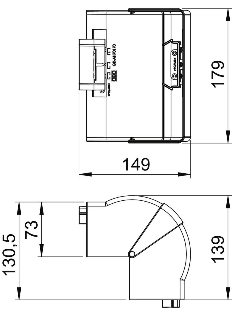 GK-AH70170RW, Naroże zewnętrzne ruchome
