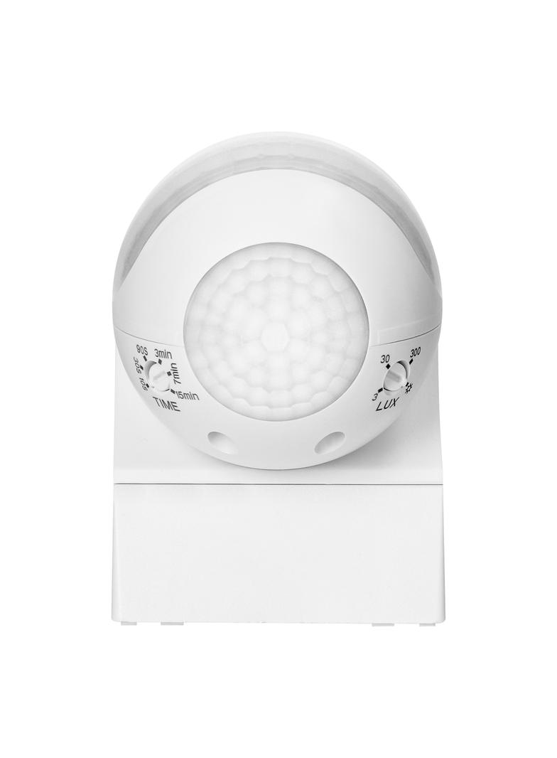 Czujnik ruchu 180° IP44, 800W, max 15m, mini, biały