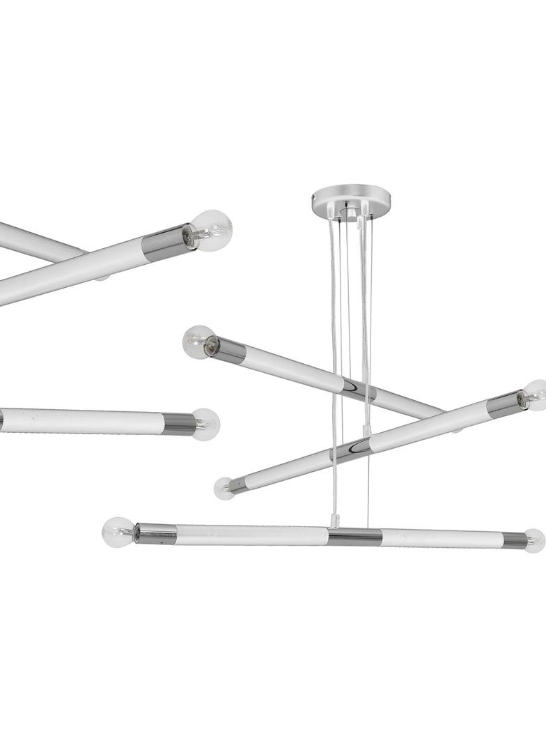 Milagro lampa wisząca Bastone 6xE14 biała/chrom MLP6568
