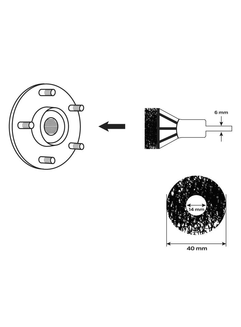 Ściernice do czyszczenia piast, zestaw 6 szt.