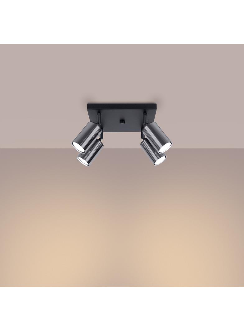 Plafon WINX 4 czarny/chrom