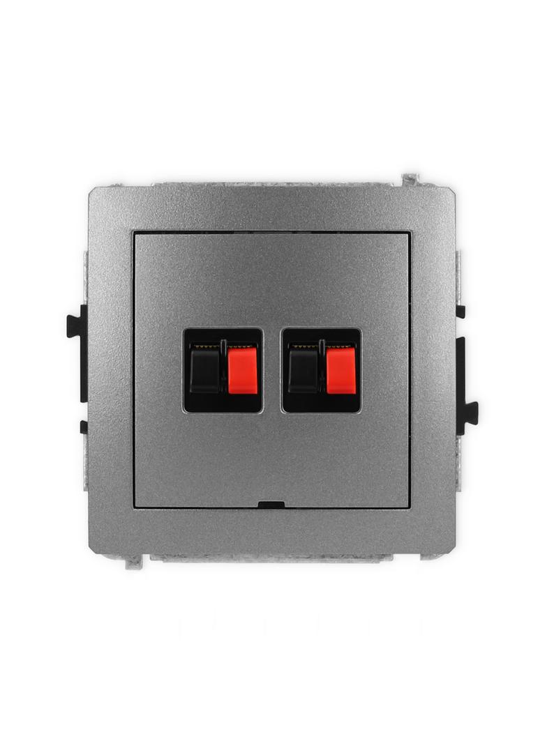 DECO Mechanizm gniazda głośnikowego podwójnego, bez pola opisowego grafitowy