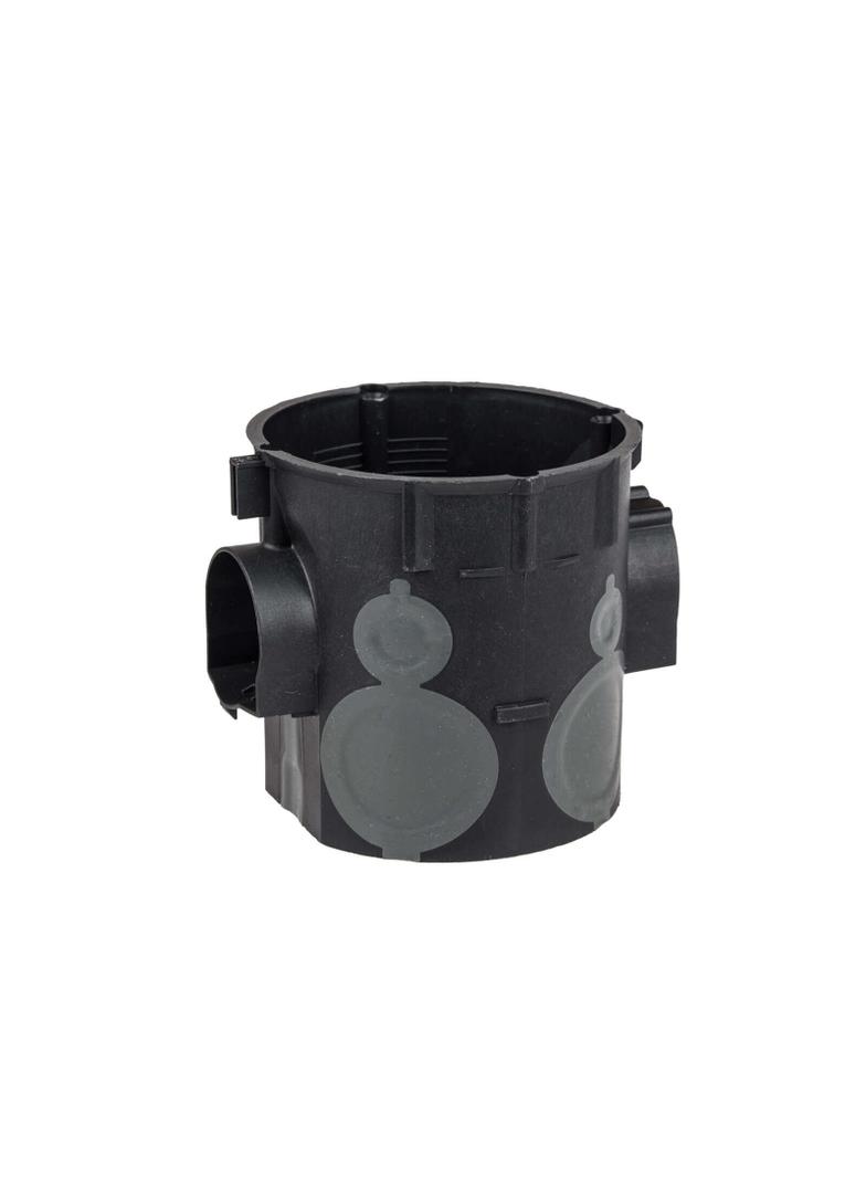 E107-2K ,  Puszka podtynkowa łączona O60mm, z membranami przebiciowymi głęboka , czarny