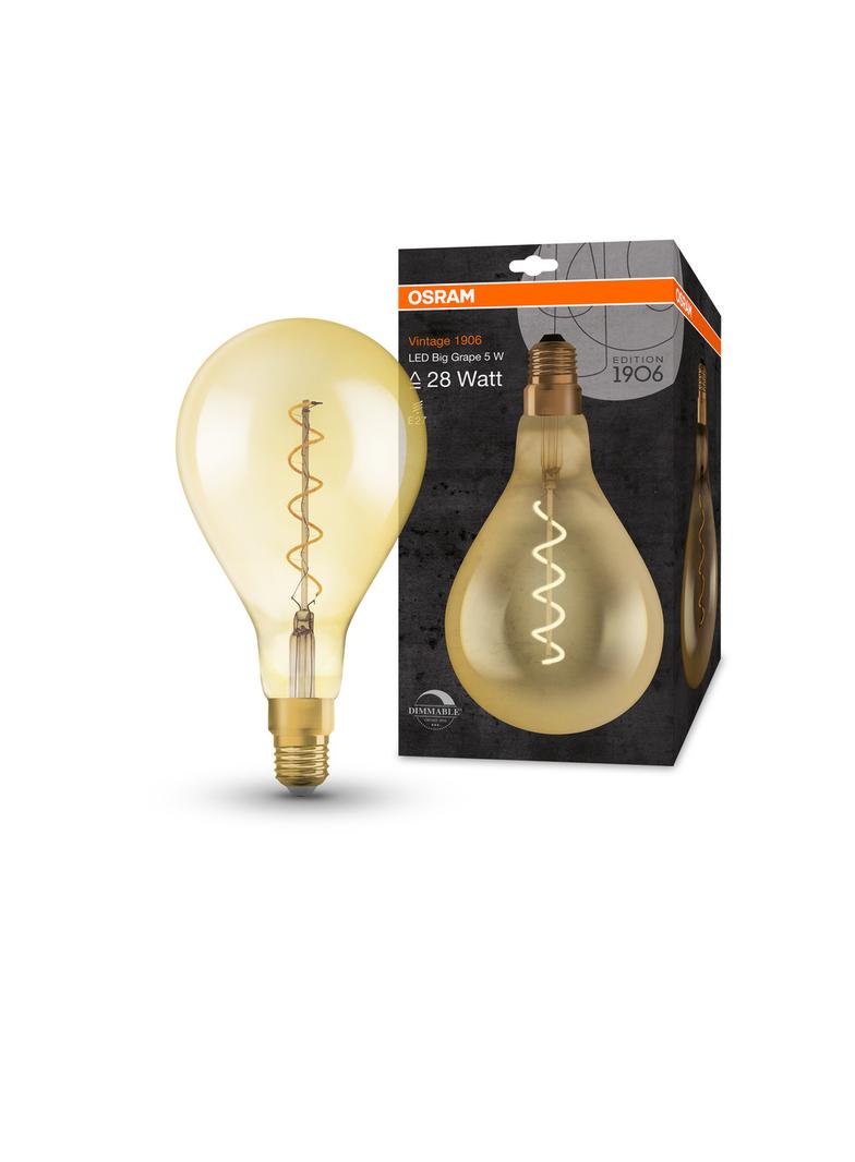 Lampa LED Vintage 1906 CL A160 Filament szkło przezroczyste GOLD 28 dim 5W 820 E27