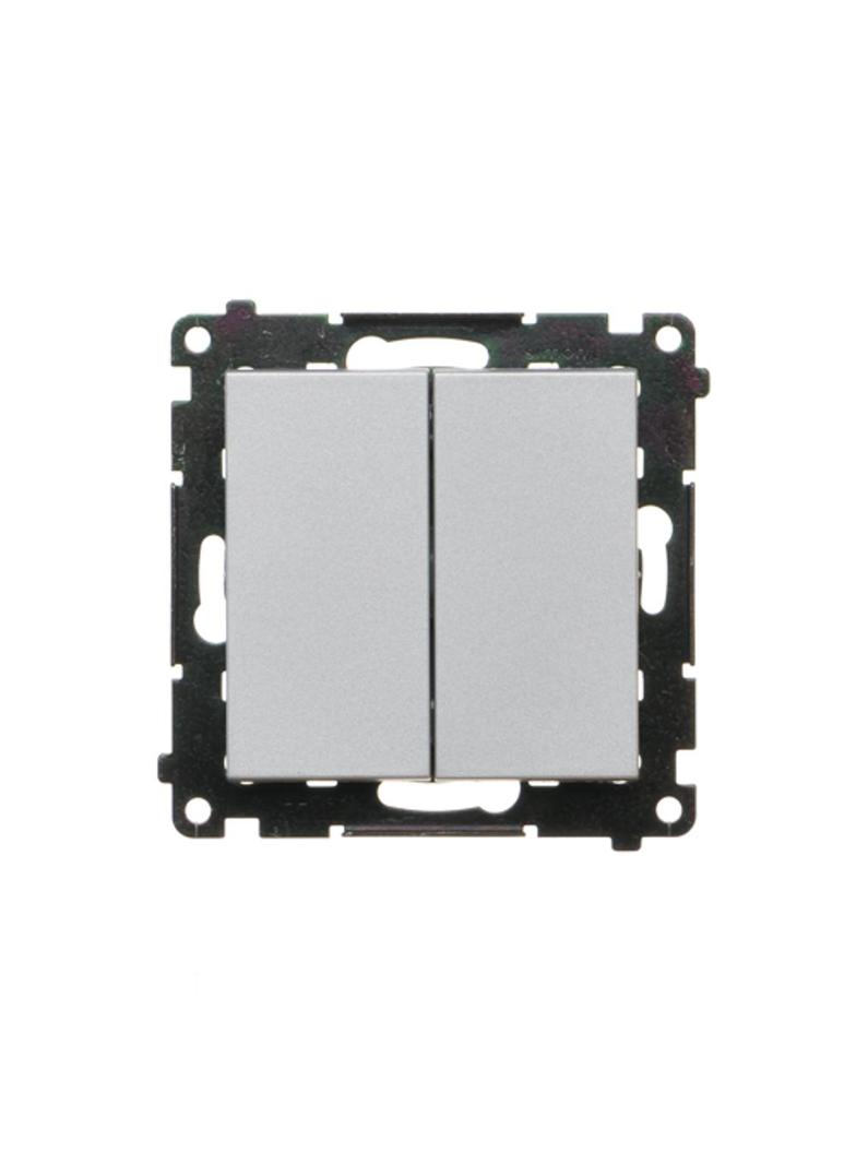 Simon 55 Przycisk zwierny poczwórny 10 AXm 250V szybkozłączka Aluminium mat TP4.01/143 KONTAKT