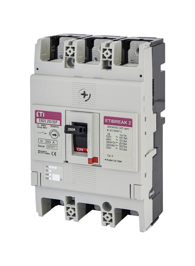 EB2S 250/3SF 250A 3p - Wyłącznik mocy 3P, 25kA, wyzw. TM (bez regulacji)