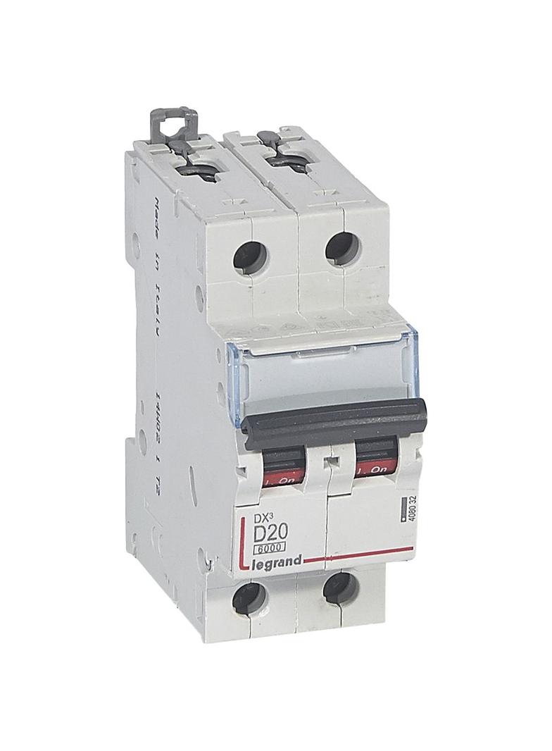 Wyłącznik Nadprądowy S 302 2P D20A 6kA DX3 408032 LEGRAND