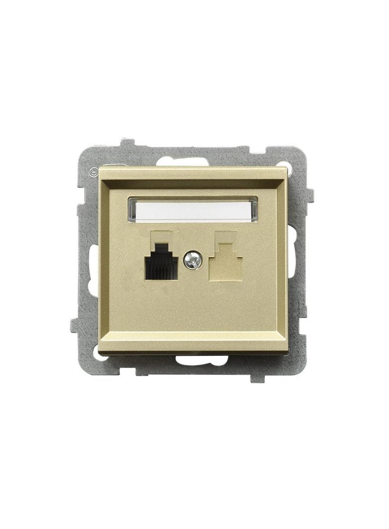 SONATA Gniazdo telefoniczne pojedyncze - kolor szampański złoty