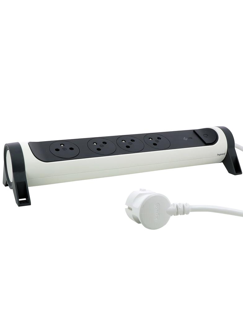 PRZEDŁUŻACZ PREMIUM, OBROTOWY, 4X2P+Z, Z OGRANICZNIKIEM PRZEPIĘĆ, Z PRZEWODEM 1.5 METRA 3X1.0 MM2 -