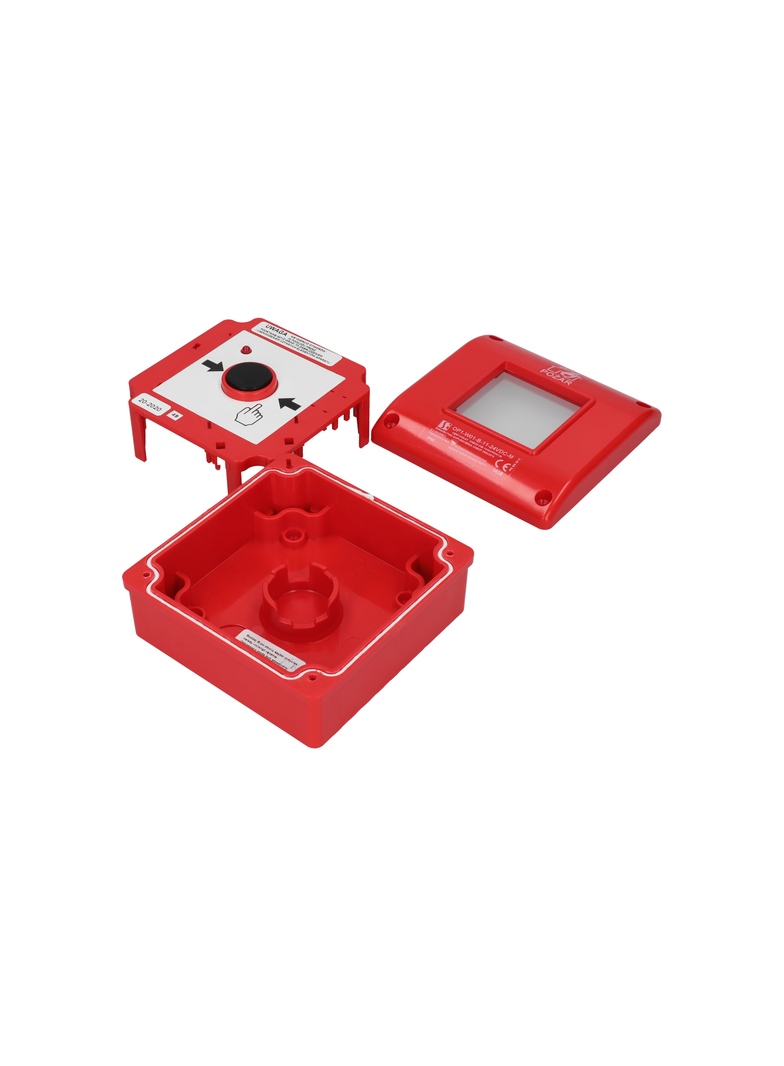 OP1-WER.NADTYN.PRZYCISK WCISKANY RĘCZN. 2ROZ+LED SYGN.230VAC+MŁOTECZEK