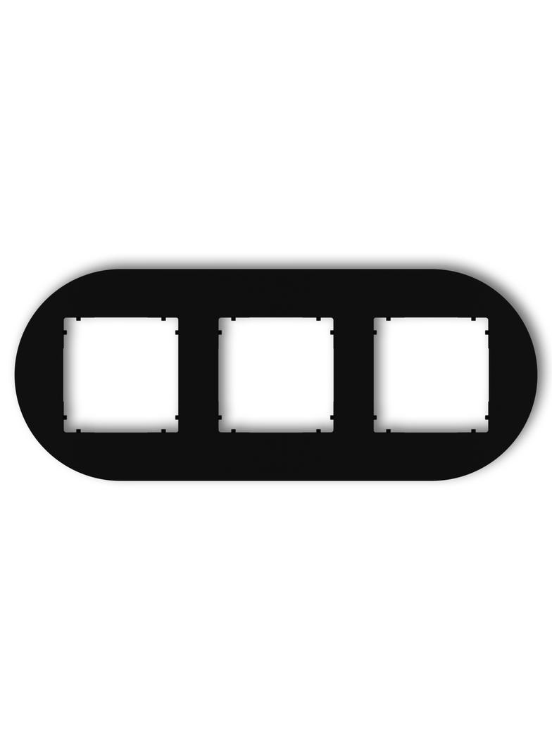 MINI Ramka uniwersalna potrójna okrągła z tworzywa czarny mat