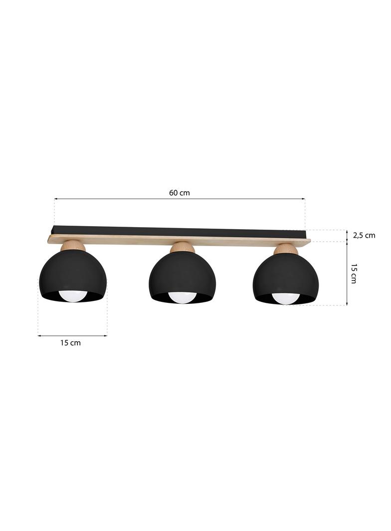 Milagro plafon Dama Black 3xE27 MLP6560