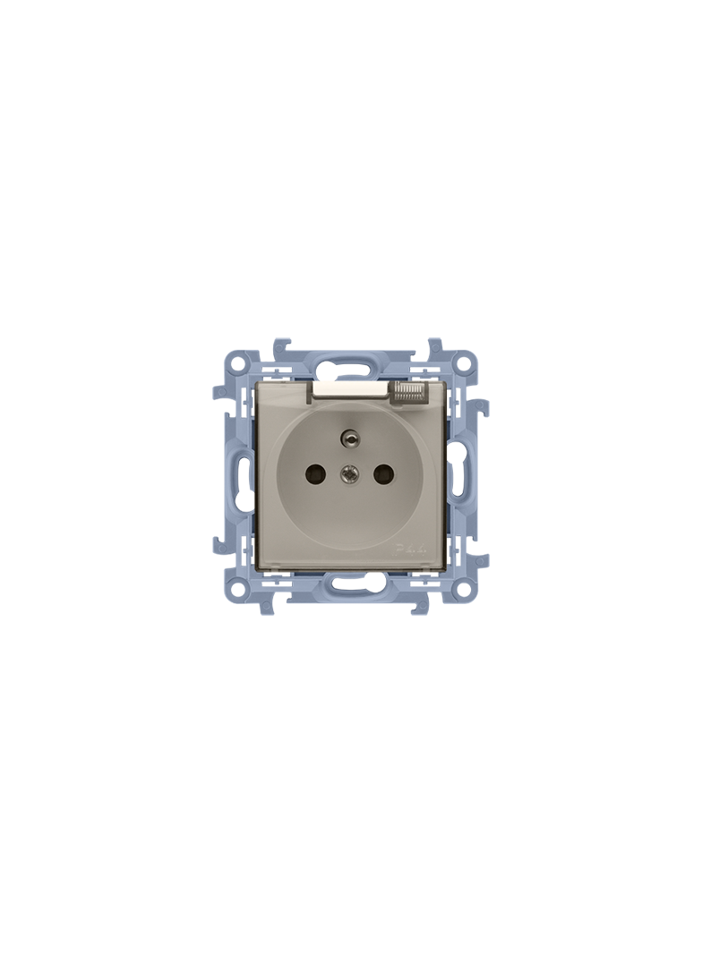 Simon 10 Gniazdo wtyczkowe IP44 bez uszczelki klapka transparentna 16A 250V szybkozłączka krem !Wymagana uszczelka ramki CGZ1BCU.01/41A KONTAKT