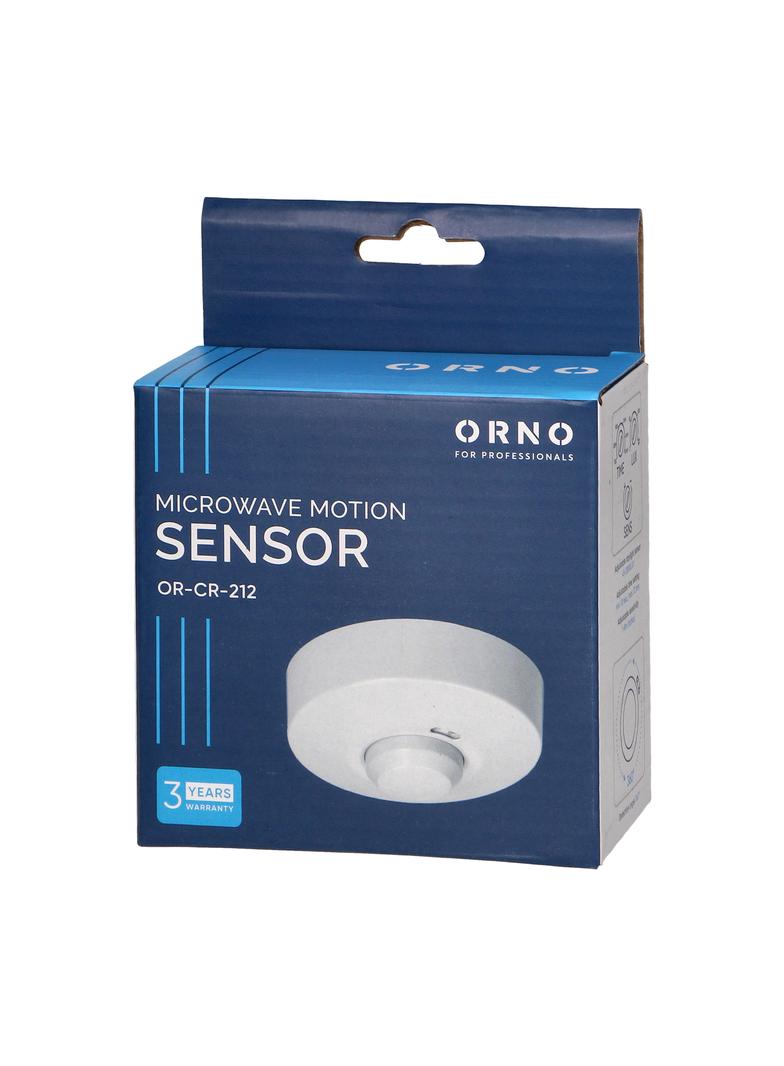 Mikrofalowy czujnik ruchu z osłoną, 360st. IP20, 1200W, natynkowy OR-CR-212 ORNO