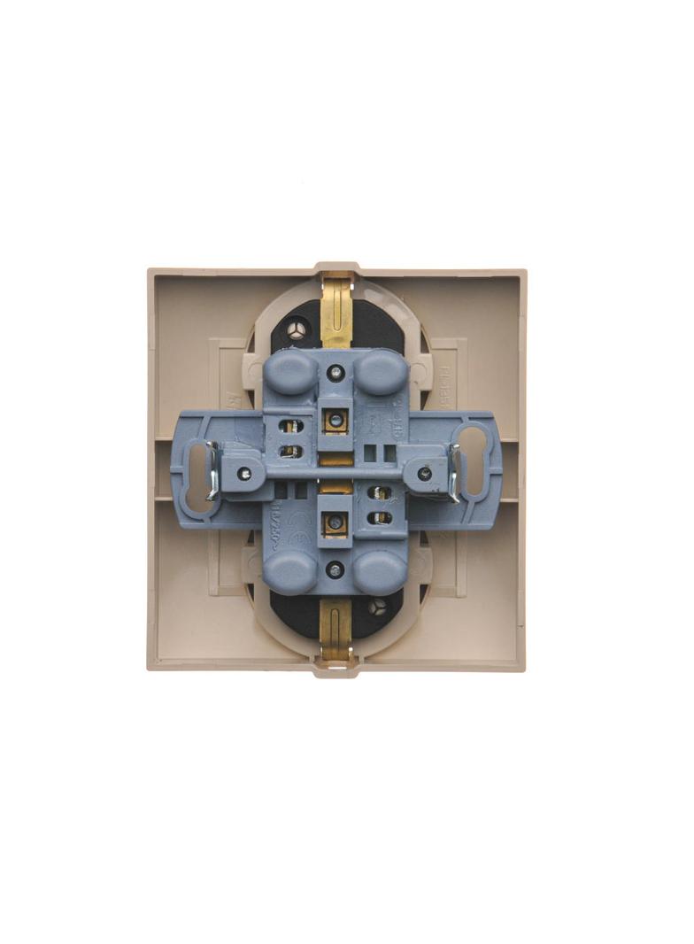 Simon 54 Gniazdo Schuko z przesłonami podwójne 16A z. śrub. kremowy