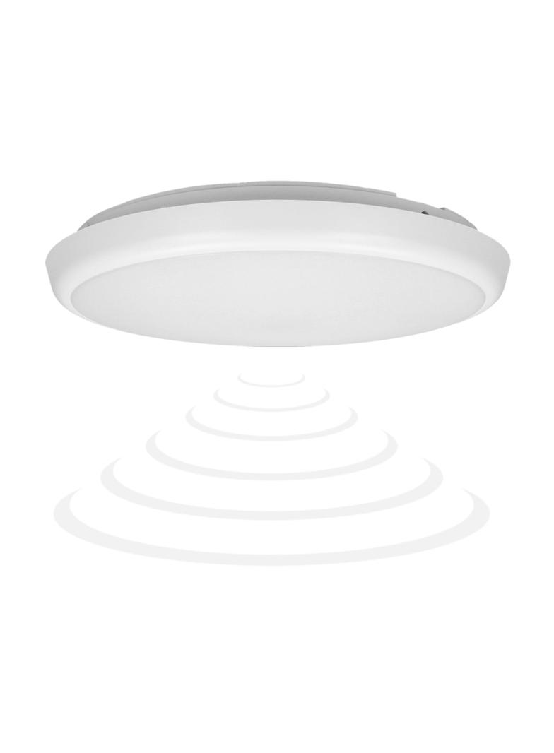 CERS LED 22W plafon z mikrofalowym czujnikiem ruchu 2000lm IP65 4000K poliwęglan mleczny biały AD-PL