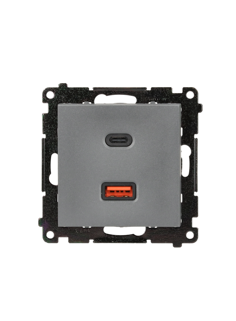 Simon 55 Ładowarka USB typ C+A 30W 230V grafitowy mat TEC2CAQ.01/116 KONTAKT