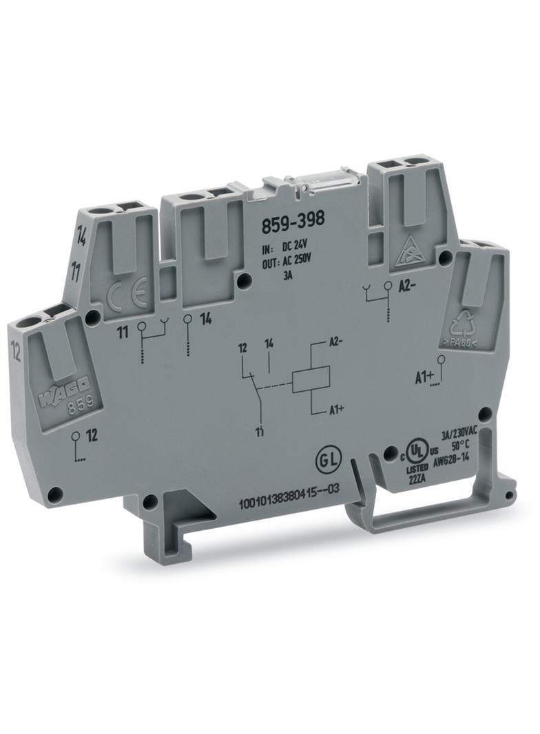 złączka z przekaźnikiem minaturowym 110VDC +/-40% 1U 3A /10szt./ WAGO