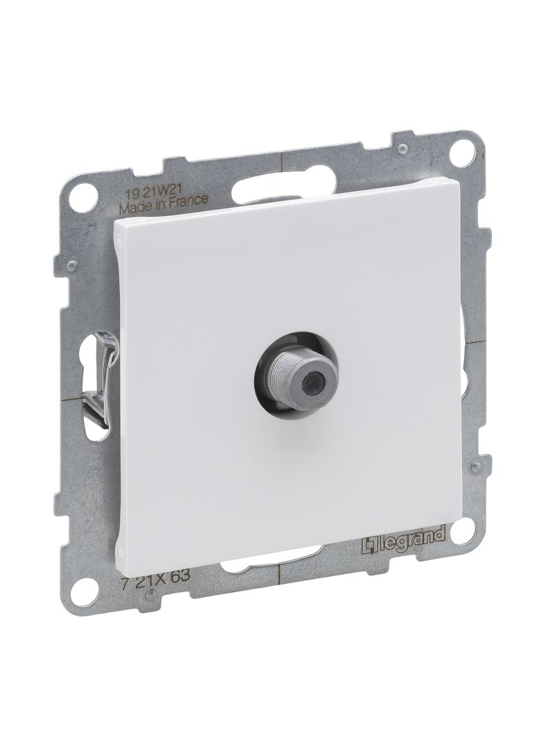 SUNO - Gniazdo TV typ  F  - końcowe - 1.5 dB, Biały, Legrand