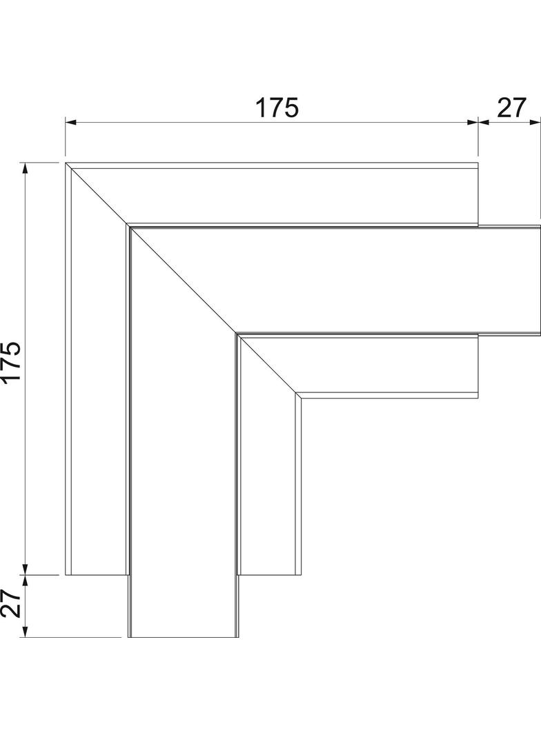 GK-FS53100LGR, Naroże płaskie, stałe