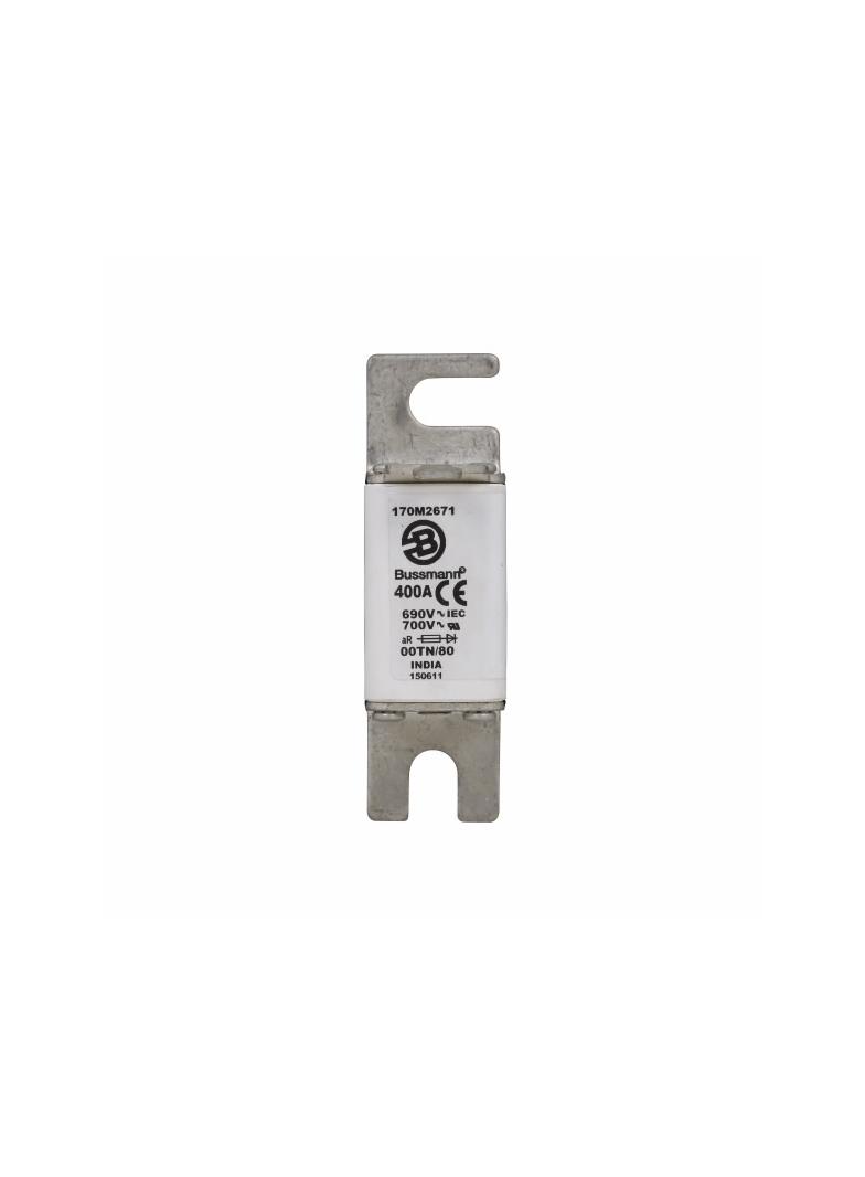 400A 690V aR 00TN/80 TYPE T IND. FUSE Wkładka szybka 400A AC 690V DIN 00 30x51x100 mm aR, 170M2671 E