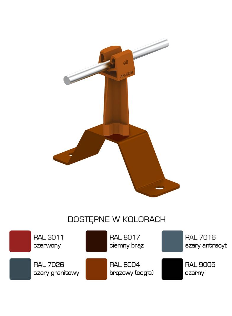 Uchwyt na płytce prof. stalow.Z-zatrzask H=7cm/LA/